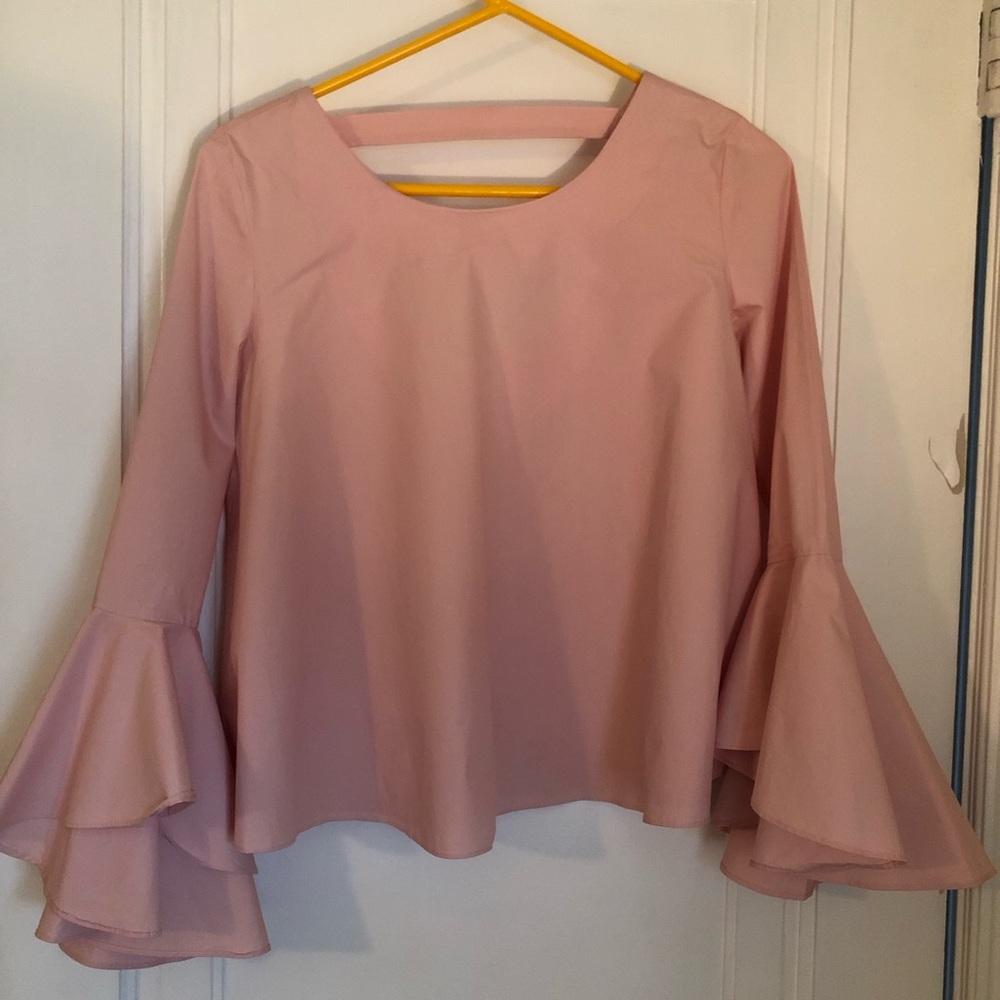 EUC bell sleeve blouse in dusty rose